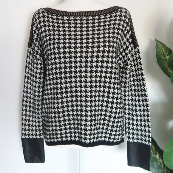 Liu Jo Black & White Houndstooth Knit Longsleeve Sweater, Pullover Size Small S - Picture 6 of 16